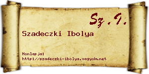 Szadeczki Ibolya névjegykártya